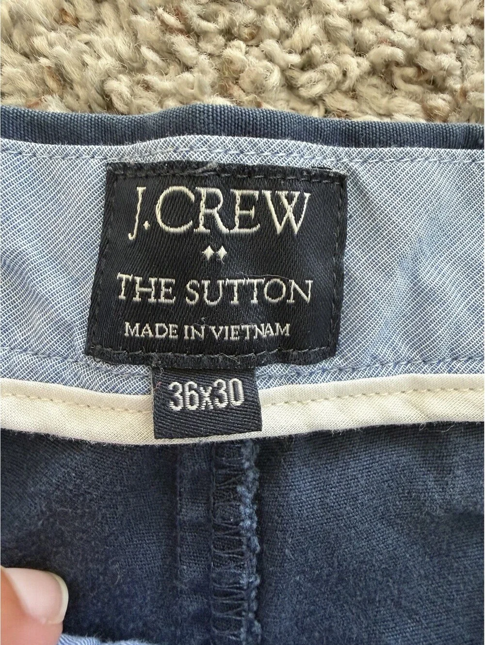 J.Crew The Sutton Navy Summerweight Chino Pants 36x28 Smart Casual Preppy